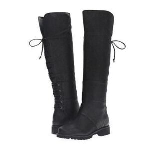 Nine West Mavira Black Leather Over The Knee OTK Equestrian Riding Tall Boots